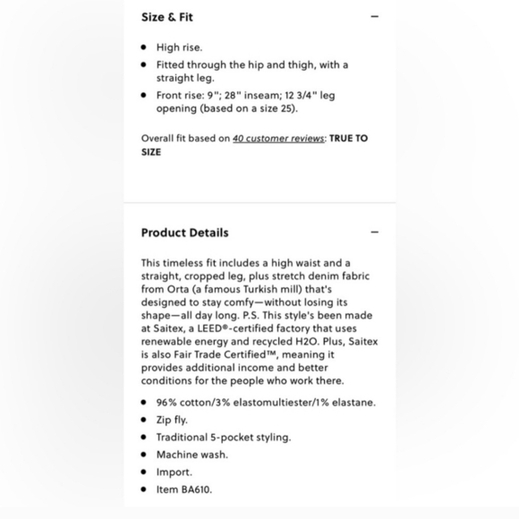 NWT J. Crew 9" Vintage Slim Straight jeans size 23 petite - Picture 5 of 6